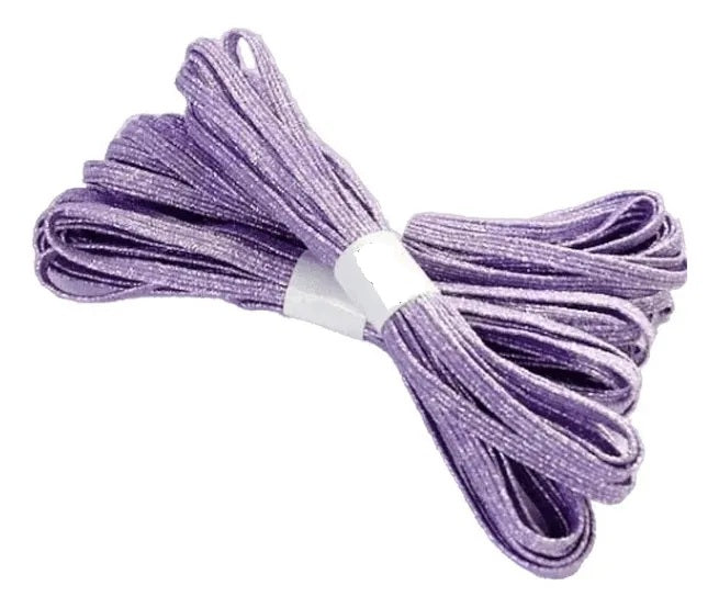 Elastico Glitter Lila Para Agendas 5mt